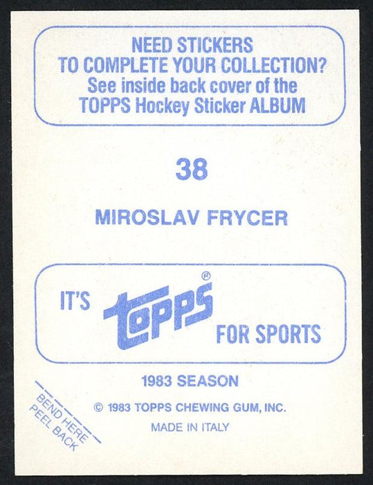 Miroslav Frycer Autographed 1983-84 Topps Sticker Card #38 Toronto Maple Leafs SKU #154097 - RSA