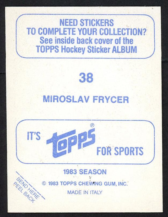 Miroslav Frycer Autographed 1983-84 Topps Sticker Card #38 Toronto Maple Leafs SKU #154098 - RSA