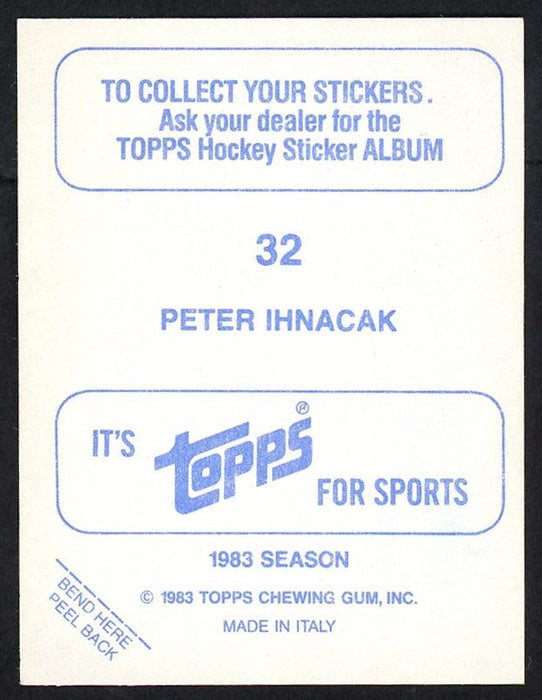Peter Ihnacak Autographed 1983-84 Topps Sticker Rookie Card #32 Toronto Maple Leafs SKU #154099 - RSA