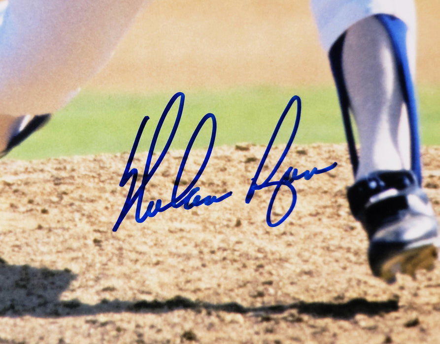 Nolan Ryan Autographed Texas Rangers Signed Baseball 16x20 Framed Phot