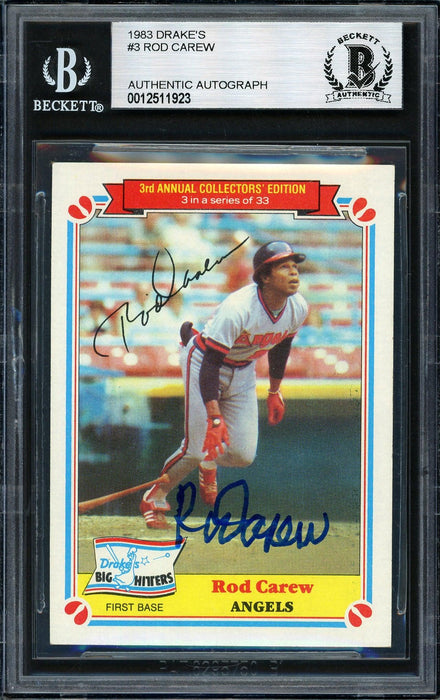 ROD CAREW TOPPS CERTIFIED AUTHENTIC AUTOGRAPHED