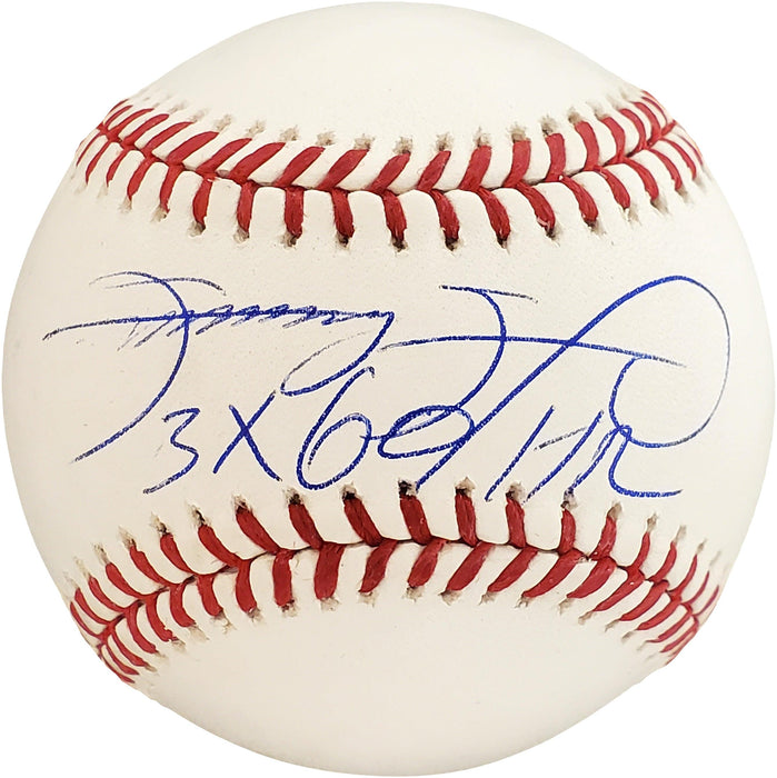 Sammy Sosa Autographed Official MLB Baseball Chicago Cubs "3x 60 HR" Beckett BAS Stock #177579 - RSA