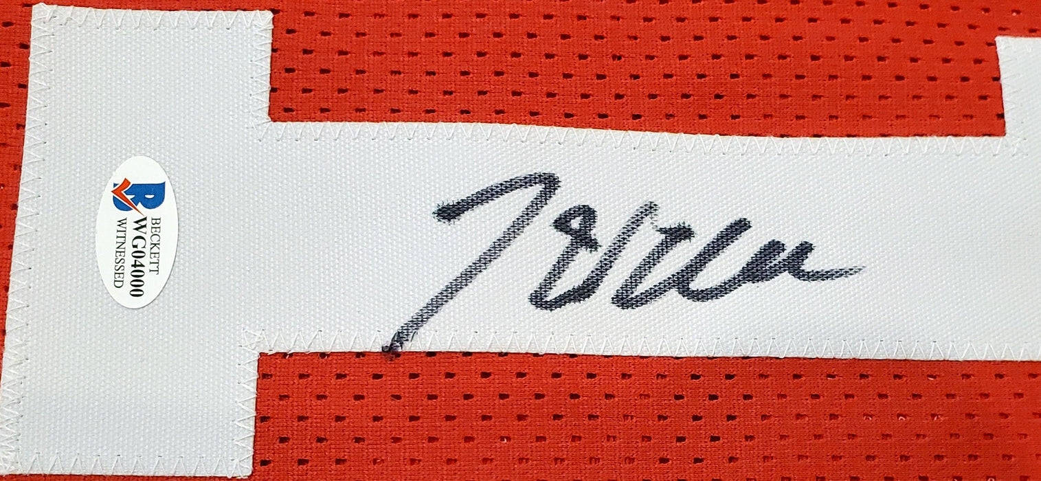 Houston Rockets John Wall Autographed Red Jersey Beckett BAS Stock #189805 - RSA
