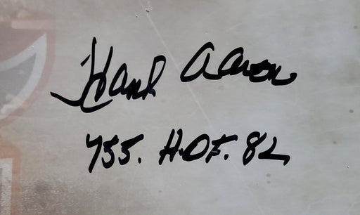 Hank Aaron Autographed Framed 20x24 Photo Atlanta Braves 755 HOF