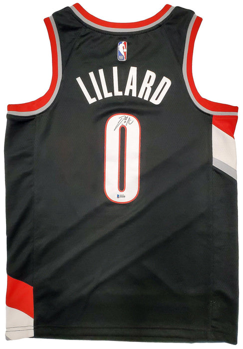Portland Trail Blazers Damian Lillard Autographed Black Nike Jersey Size M Beckett BAS Stock #195899 - RSA