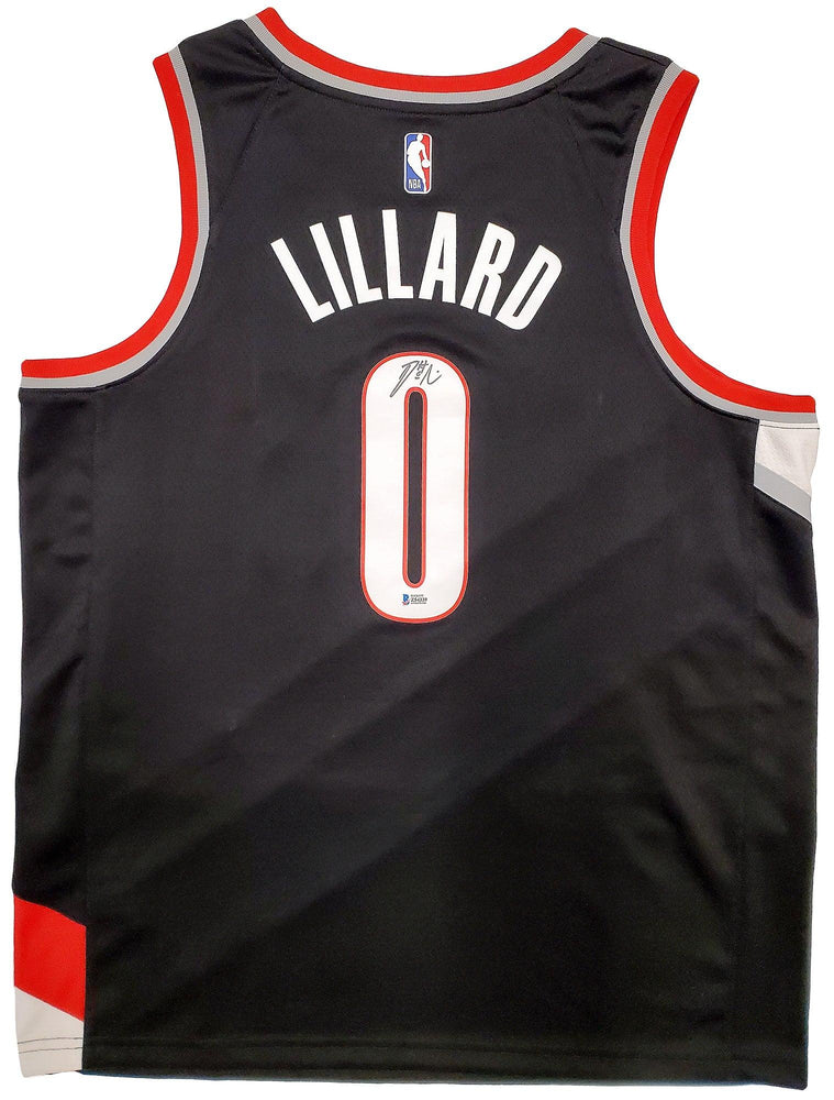 Portland Trail Blazers Damian Lillard Autographed Black Nike Jersey Size XL Beckett BAS Stock #195900 - RSA
