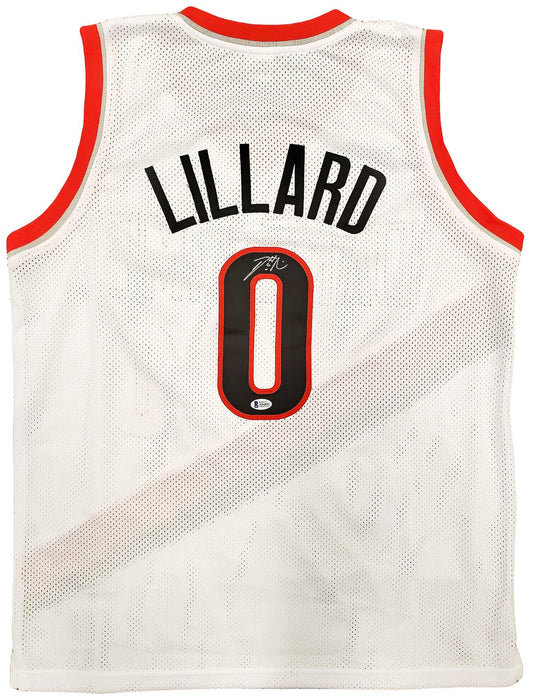Portland Trail Blazers Damian Lillard Autographed White Jersey Beckett BAS Stock #195902 - RSA