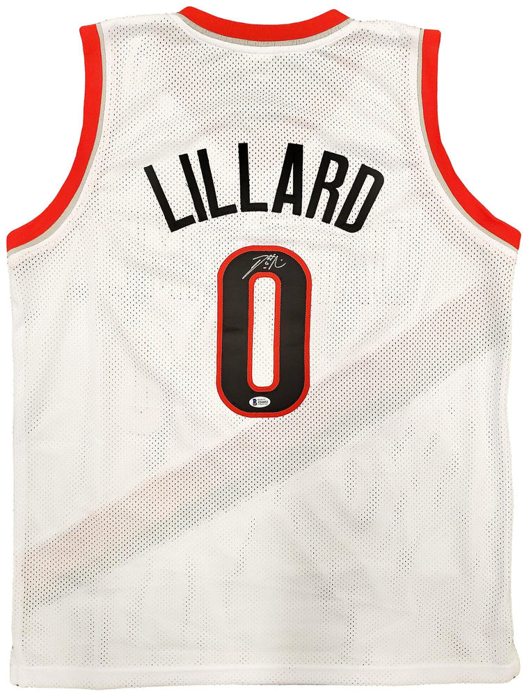 Portland Trail Blazers Damian Lillard Autographed White Jersey Beckett BAS Stock #195902 - RSA