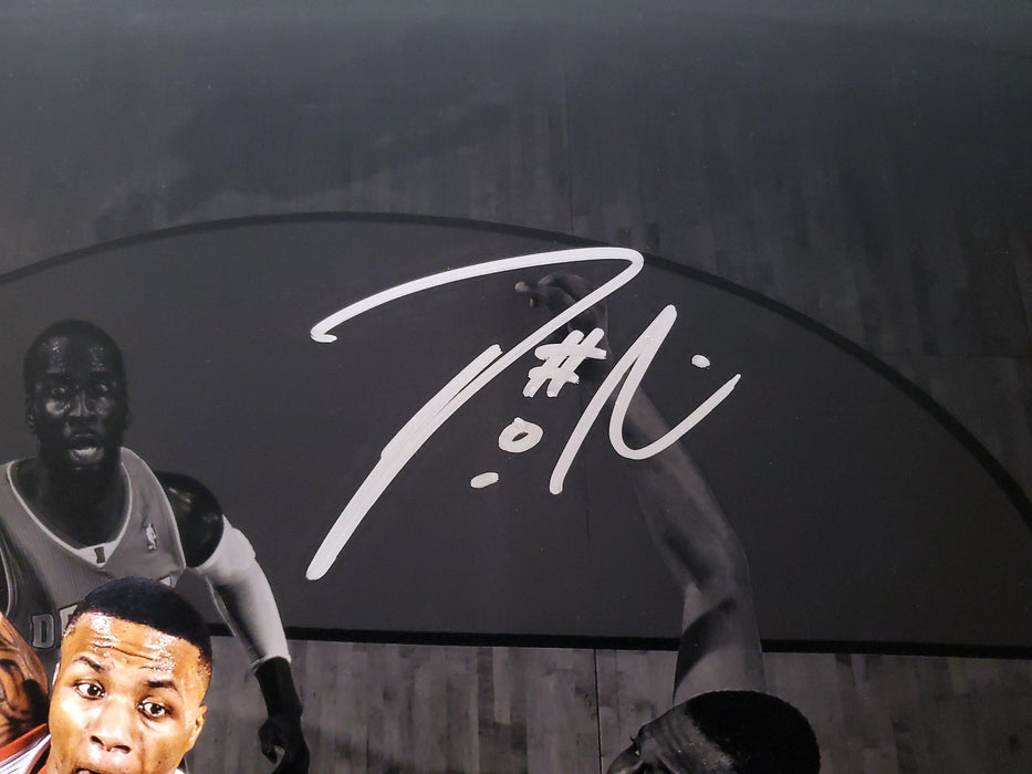 Damian Lillard Autographed 16x20 Photo Portland Trail Blazers Spotlight Dunk Beckett BAS Stock #195897 - RSA