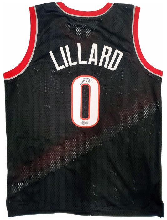 Portland Trail Blazers Damian Lillard Autographed Black Jersey Beckett BAS Stock #195942 - RSA