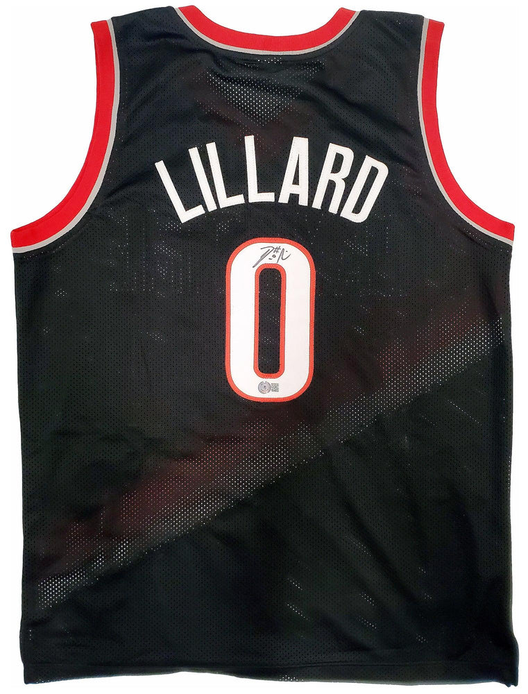 Portland Trail Blazers Damian Lillard Autographed Black Jersey Beckett BAS Stock #195942 - RSA