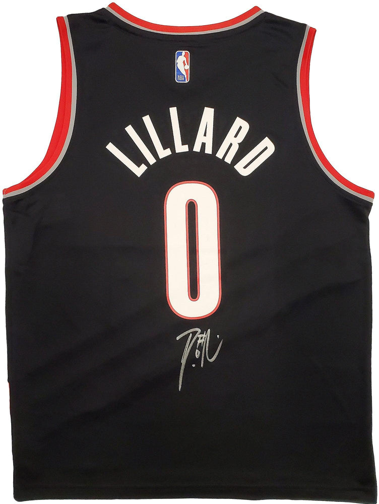 Portland Trail Blazers Damian Lillard Autographed Black Fanatics Jersey Size M Beckett BAS Stock #196412 - RSA