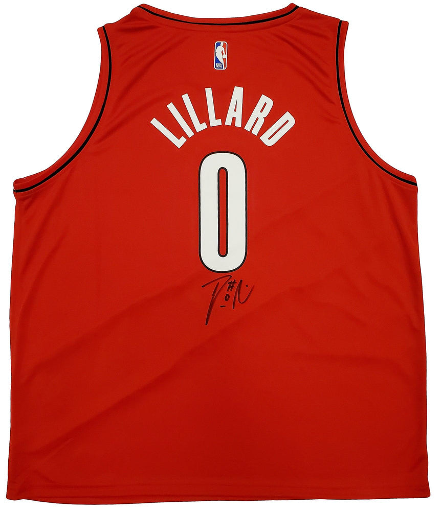 Portland Trail Blazers Damian Lillard Autographed Red Fanatics Jersey Size XXL Beckett BAS Stock #196414 - RSA