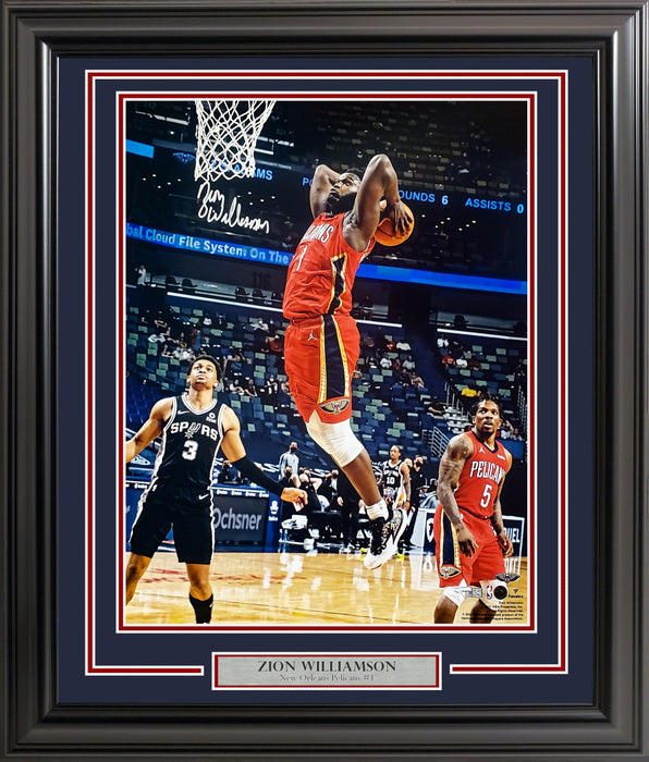 Zion Williamson Autographed Framed 16x20 Photo New Orleans Pelicans Fanatics Holo Stock #201282 - RSA