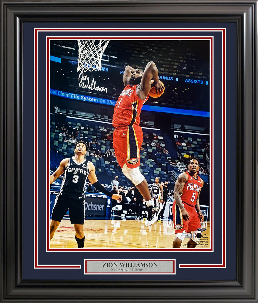 Zion Williamson Autographed Framed 16x20 Photo New Orleans Pelicans Fanatics Holo Stock #201282 - RSA