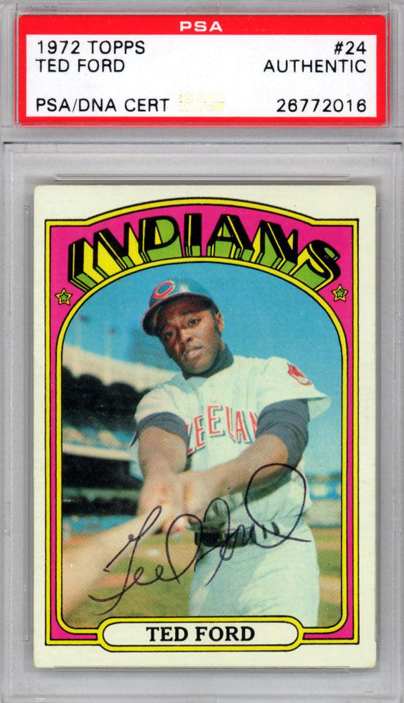 Ted Ford Autographed 1972 Topps Card #24 Cleveland Indians PSA/DNA #26772016 - RSA