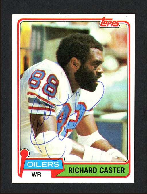 Richard Caster Autographed 1981 Topps Card #471 Houston Oilers SKU #164084 - RSA