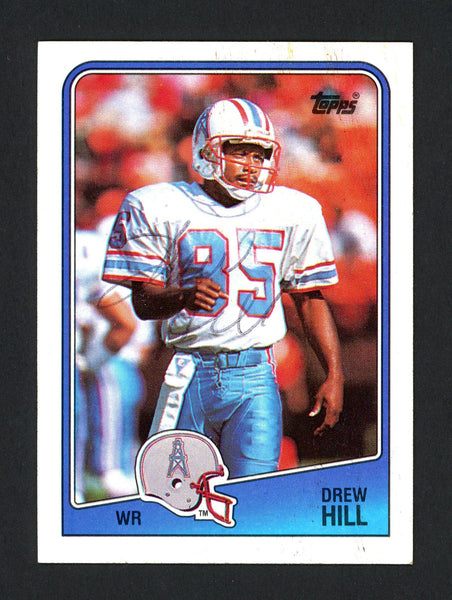 Drew Hill Autographed 1988 Topps Card #106 Houston Oilers SKU #164096