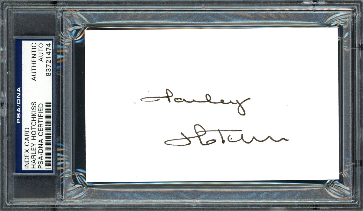 Harley Hotchkiss Autographed 3x5 Index Card Calgary Flames Owner PSA/DNA #83721474 - RSA