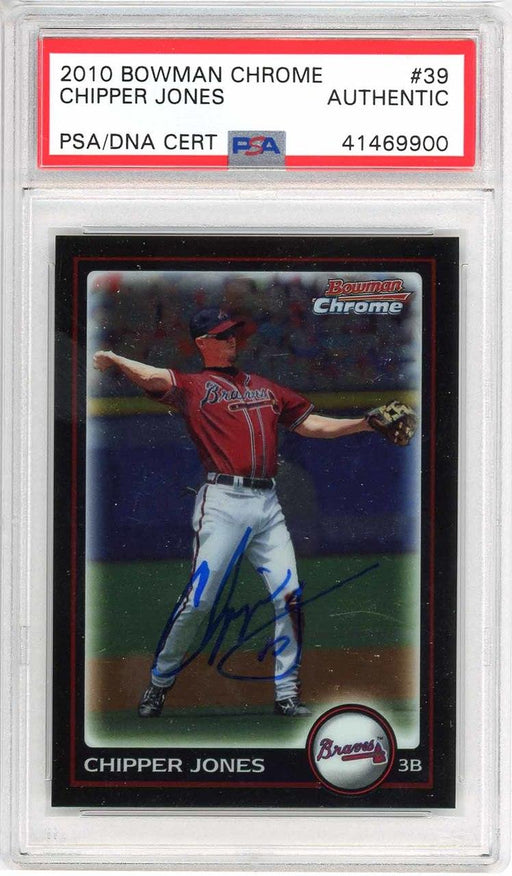 Chipper Jones Autographed 2010 Bowman Chrome Card #39 Atlanta Braves PSA/DNA #41469900 - RSA