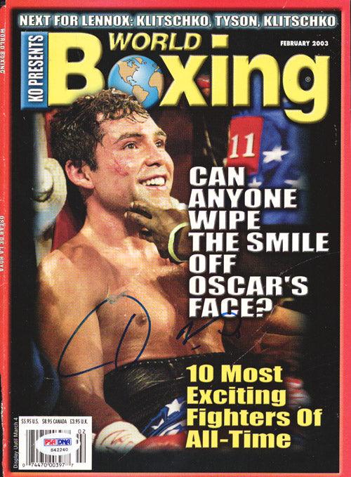Oscar De La Hoya Autographed Boxing World Magazine Cover PSA/DNA #S42240 - RSA