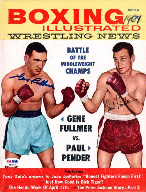 Gene Fullmer & Paul Pender Autographed Boxing Illustrated Magazine Cover PSA/DNA #S47262 - RSA