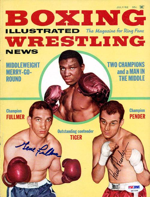Gene Fullmer & Paul Pender Autographed Boxing Illustrated Magazine Cover PSA/DNA #S47264 - RSA