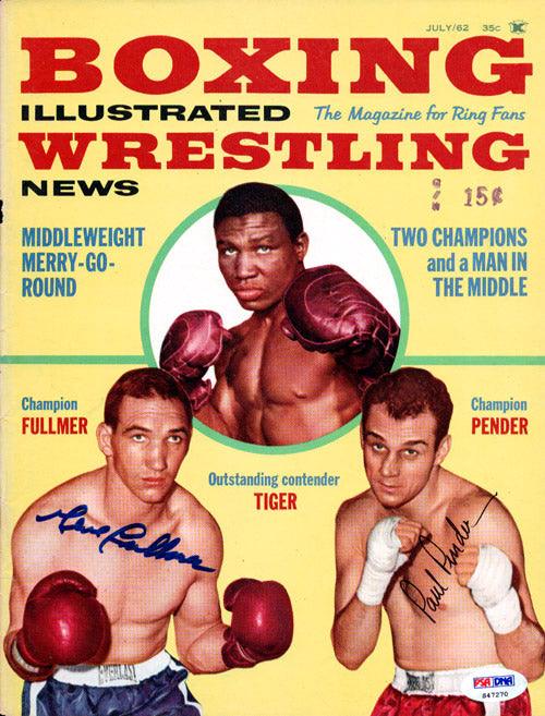Gene Fullmer & Paul Pender Autographed Boxing Illustrated Magazine Cover PSA/DNA #S47270 - RSA