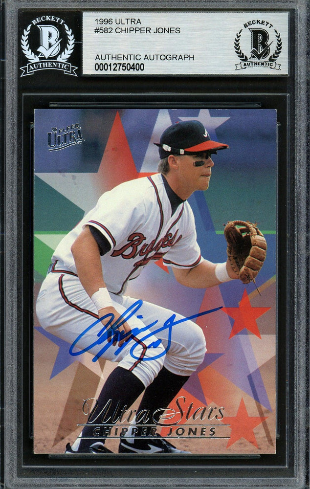 Chipper Jones Autographed 1996 Fleer Ultra Stars Card #582 Atlanta Bra — RSA