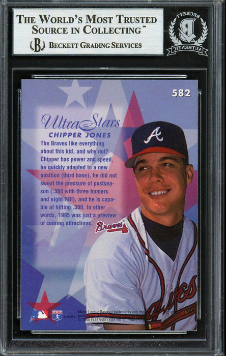 Chipper Jones Autographed 1996 Fleer Ultra Stars Card #582 Atlanta Bra — RSA