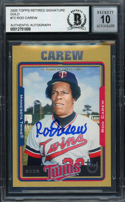 Rod Carew Autographed 2005 Topps Retired Signature Edition Card #72 Mi — RSA