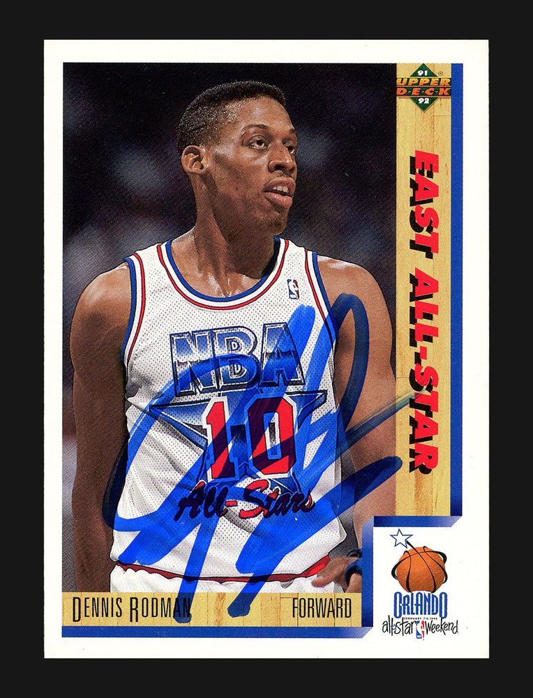 Dennis Rodman Autographed 1991-92 Upper Deck Card #457 Detroit Pistons Stock #190468 - RSA