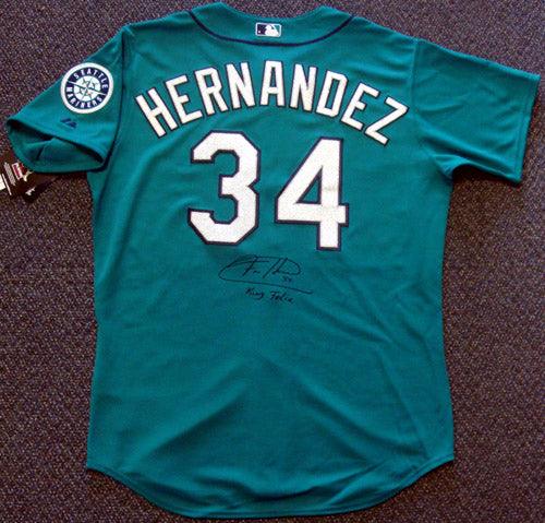 Seattle Mariners Felix Hernandez Autographed Teal Authentic Majestic Jersey  King Felix Size 48 PSA/DNA Stock #33043