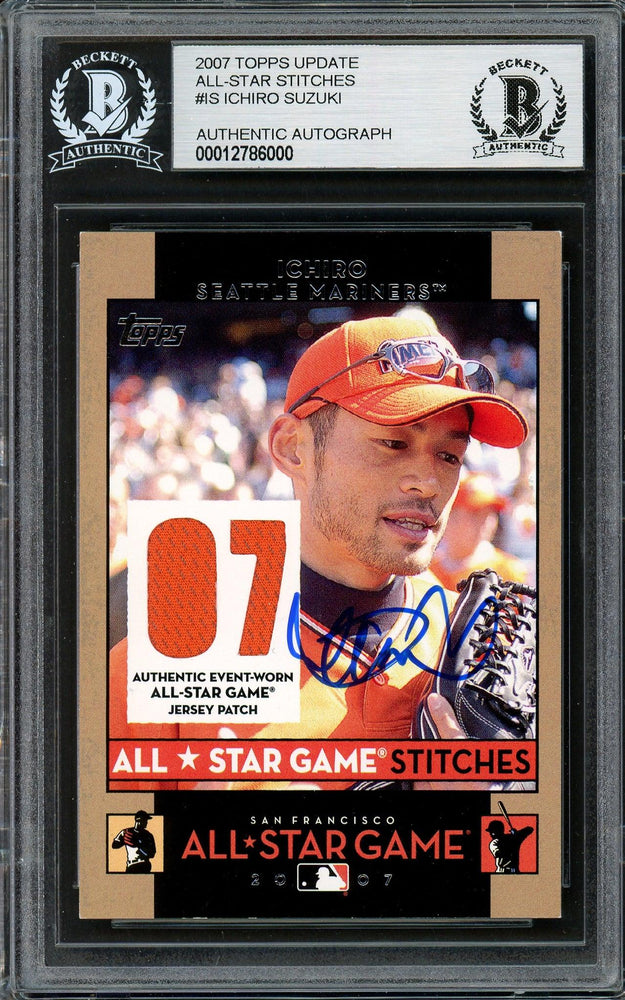 Ichiro Suzuki Autographed 2007 Topps All Star Stitches Game Worn