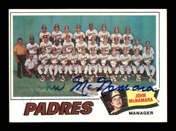 John McNamara Autographed 1977 Topps Card #134 San Diego Padres SKU #205026  - Mill Creek Sports