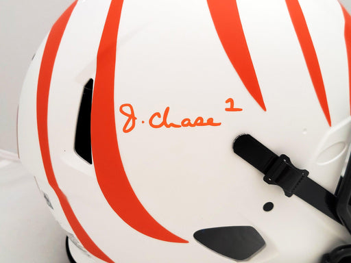 Ja'Marr Chase Cincinnati Bengals Signed Riddell Lunar Mini Helmet BAS  Beckett