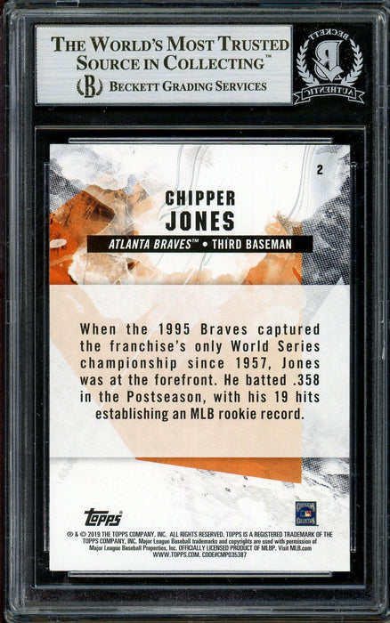 Chipper Jones Atlanta Braves Autographed 1995 World Series Logo
