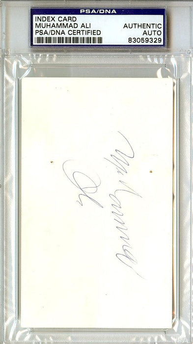 Muhammad Ali Autographed 3x5 Index Card Vintage PSA/DNA #83059329 - RSA