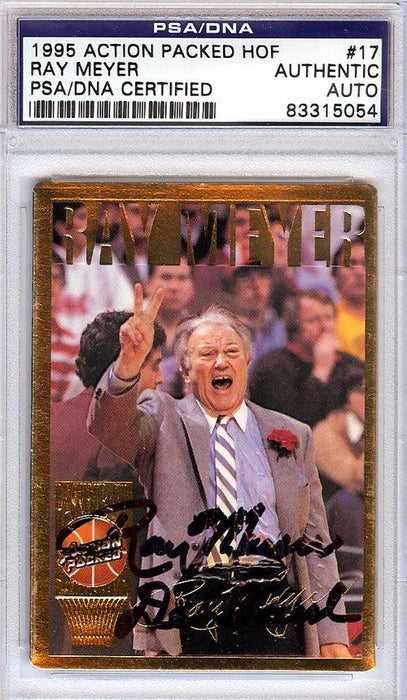 Ray Meyer Autographed 1995 Action Packed HOF Card #17 PSA/DNA #83315054 - RSA