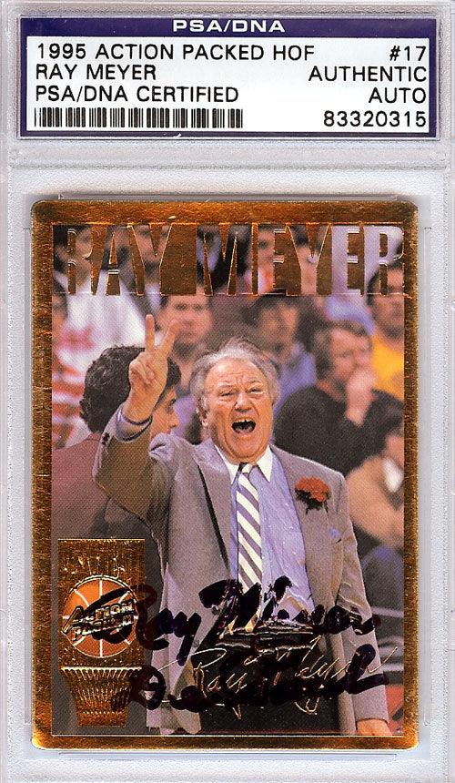 Ray Meyer Autographed 1995 Action Packed HOF Card #17 PSA/DNA #83320315 - RSA