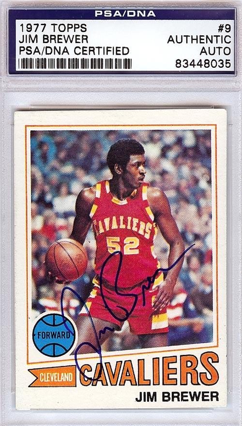 Jim Brewer Autographed 1977 Topps Card #9 Cleveland Cavaliers PSA/DNA #83448035 - RSA