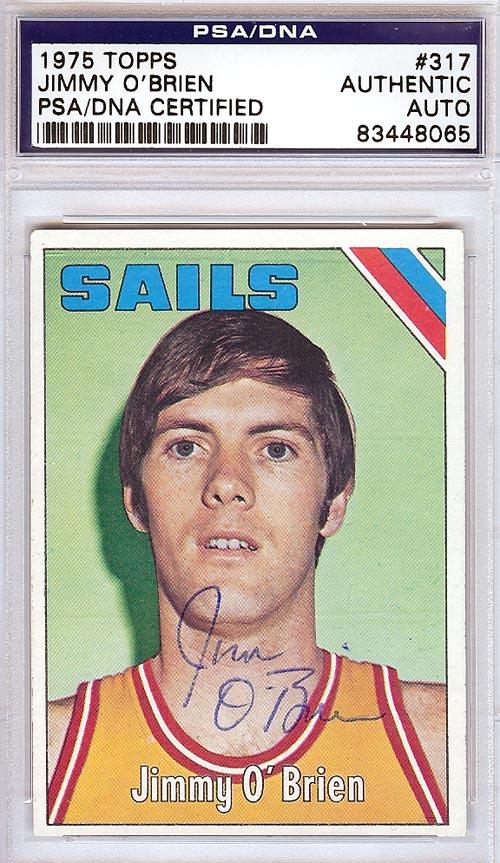 Jimmy O' Brien Autographed 1975 Topps Card #317 San Diego Sails PSA/DNA #83448065 - RSA