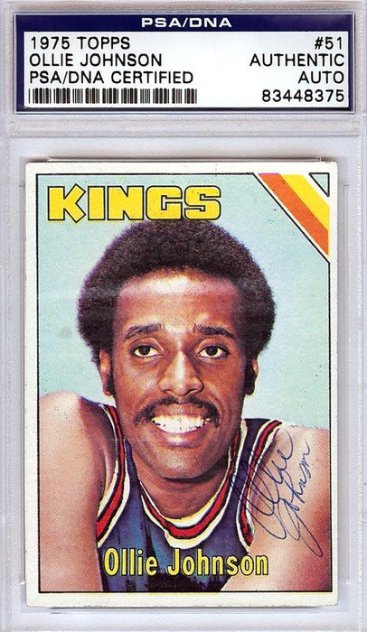 Ollie Johnson Autographed 1975 Topps Card #51 Kansas City Kings PSA/DNA #83448375 - RSA