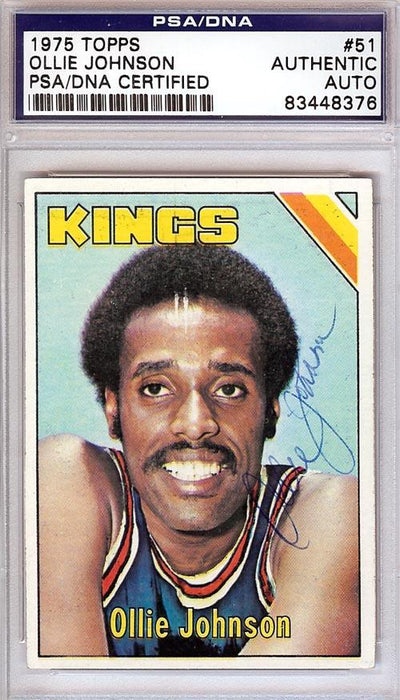 Ollie Johnson Autographed 1975 Topps Card #51 Kansas City Kings PSA/DNA #83448376 - RSA