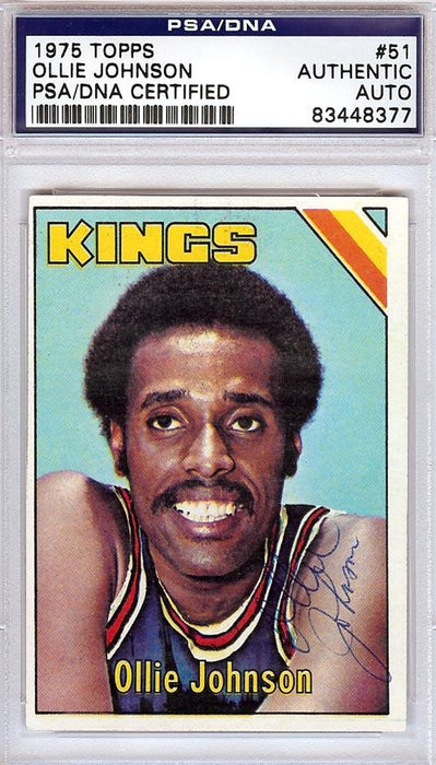 Ollie Johnson Autographed 1975 Topps Card #51 Kansas City Kings PSA/DNA #83448377 - RSA