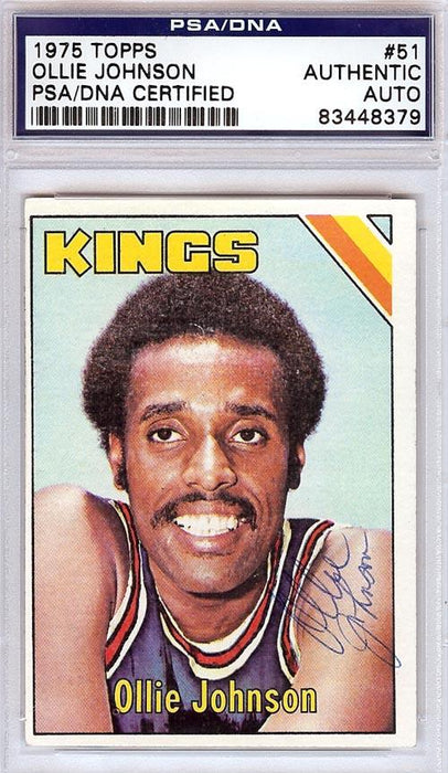 Ollie Johnson Autographed 1975 Topps Card #51 Kansas City Kings PSA/DNA #83448379 - RSA