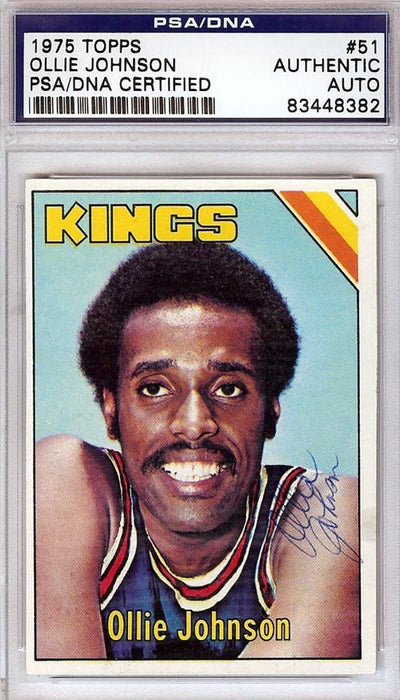 Ollie Johnson Autographed 1975 Topps Card #51 Kansas City Kings PSA/DNA #83448382 - RSA