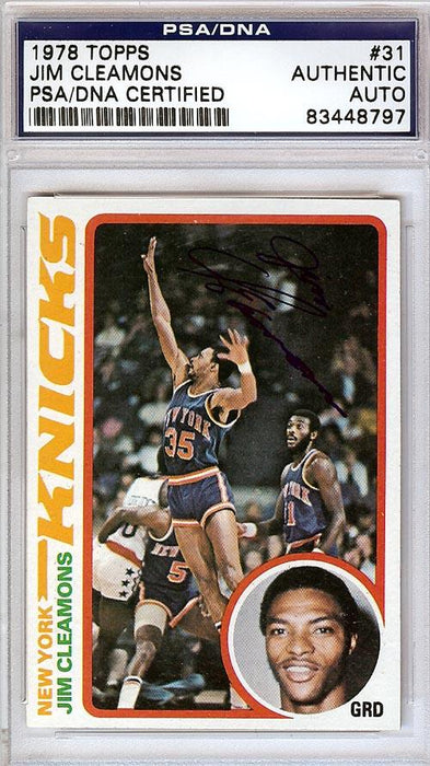 Jim Cleamons Autographed 1978 Topps Card #31 New York Knicks PSA/DNA #83448797 - RSA