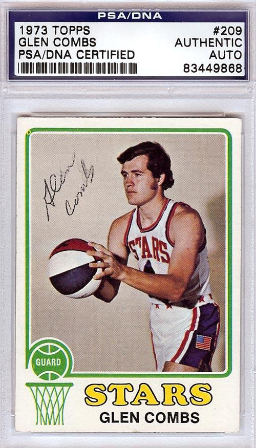 Glen Combs Autographed 1973 Topps Card #209 Utah Stars PSA/DNA #83449868 - RSA