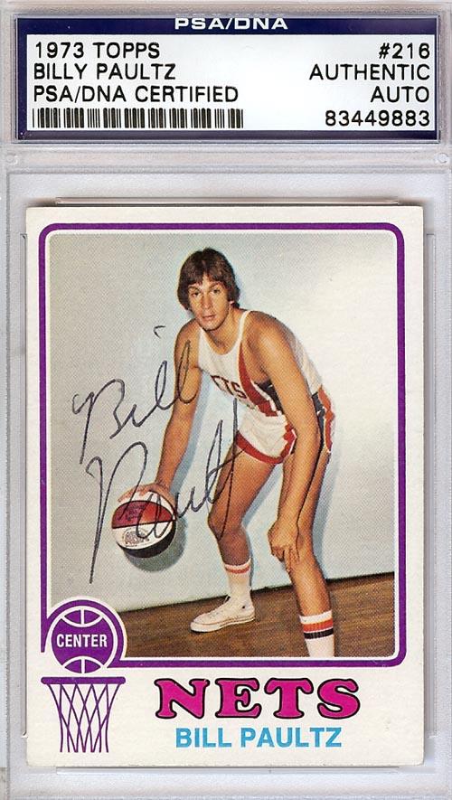 Billy Paultz Autographed 1973 Topps Card #216 New York Nets PSA/DNA #83449883 - RSA